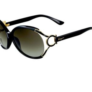 New Salvatore Ferragamo SF600S Women's Sunglasses in Black with Gold